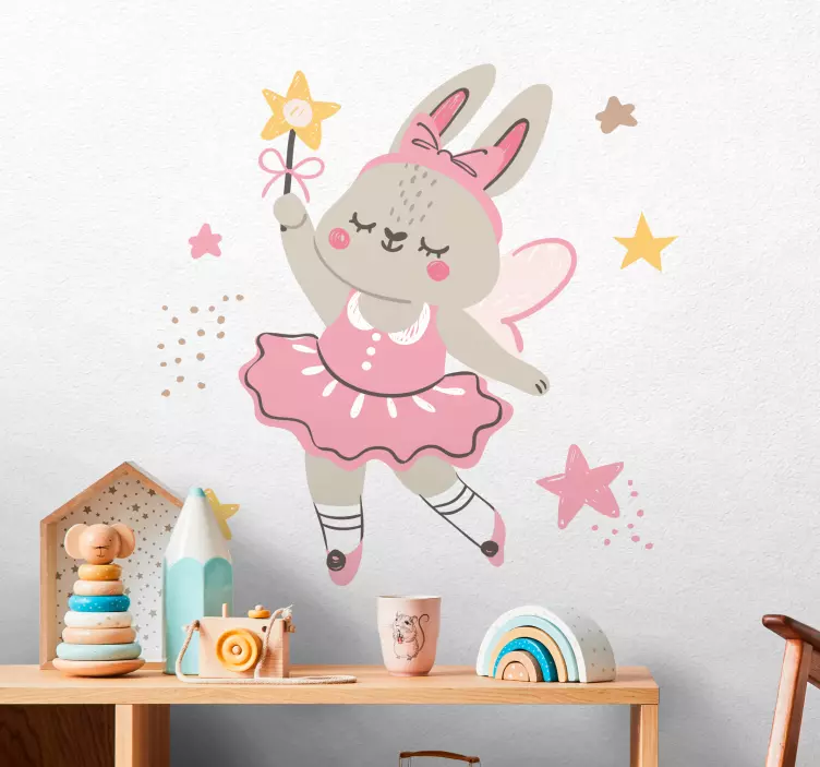 Wandtattoo kinderzimmer tanzender ballet-hase - TenStickers