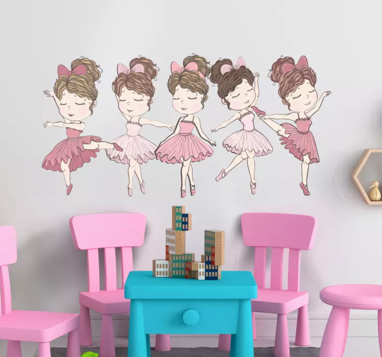 Wandtattoo kinderzimmer balletttänzer mädchen - TenStickers