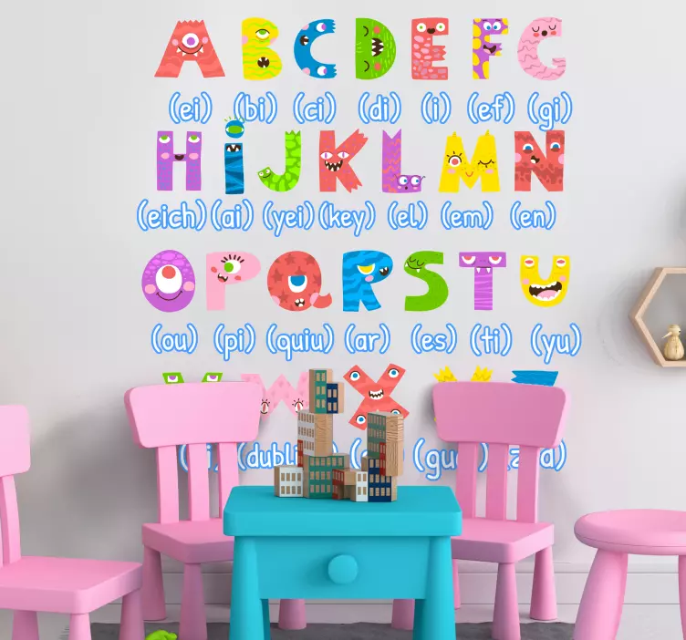 Wandtattoo Kinderzimmer bunte monster auf englisch - TenStickers