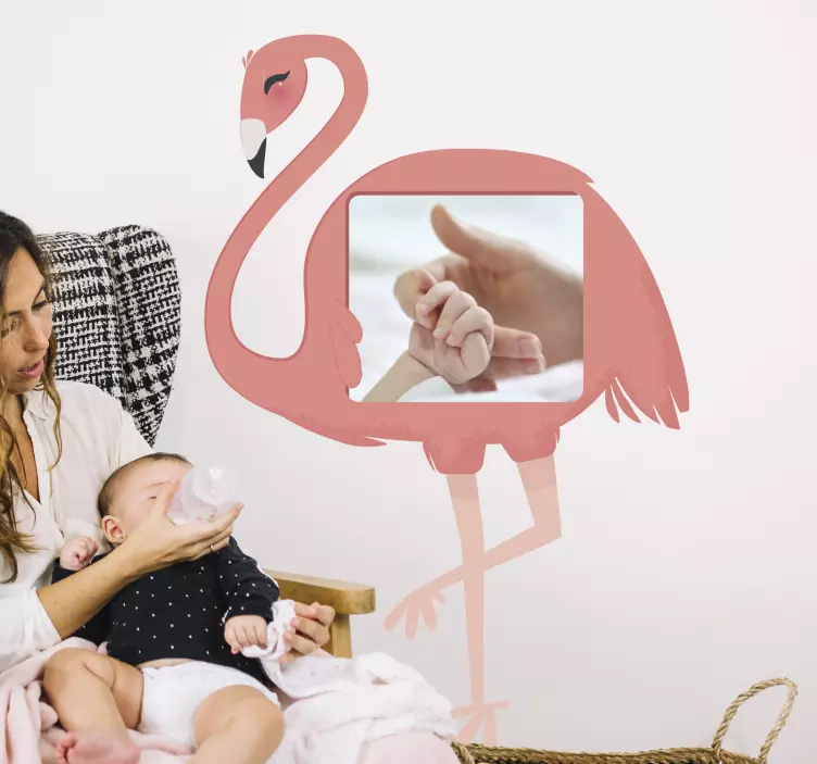 Wandtattoo Kinderzimmer flamingo-fotohalter - TenStickers