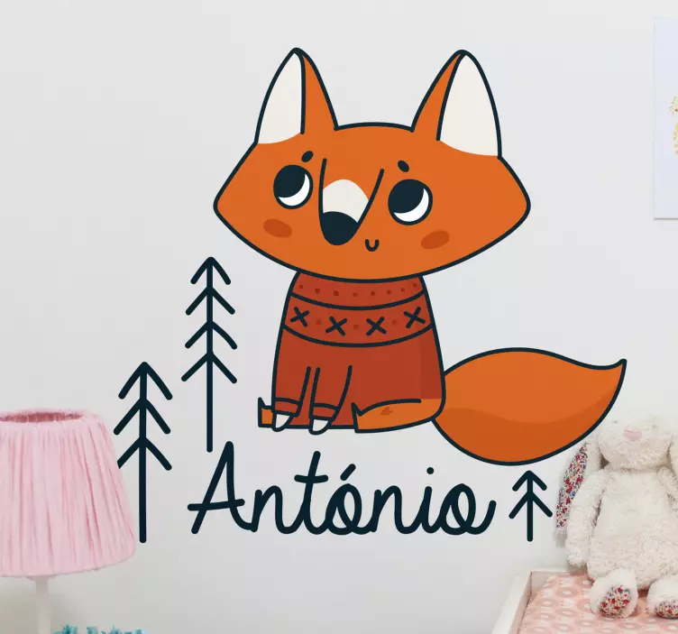 Wandtattoo kinderzimmer fuchsfigur charmant - TenStickers