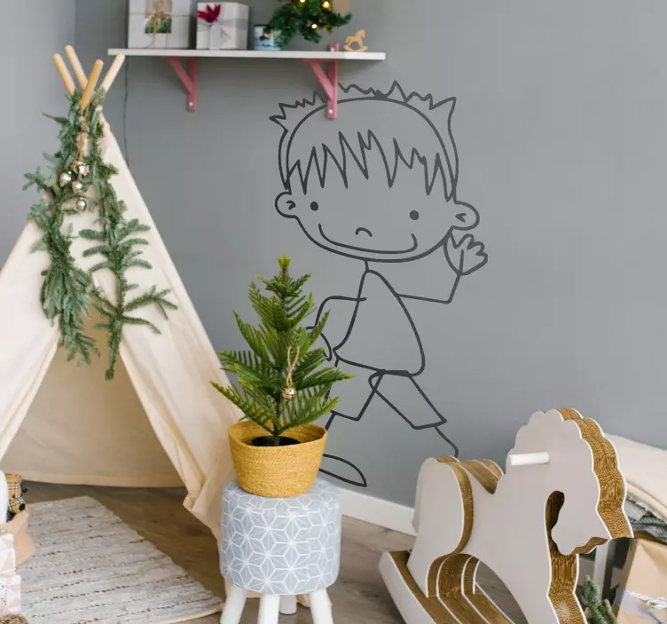 Wandtattoo Kinderzimmer glückliche kinderfigur - TenStickers