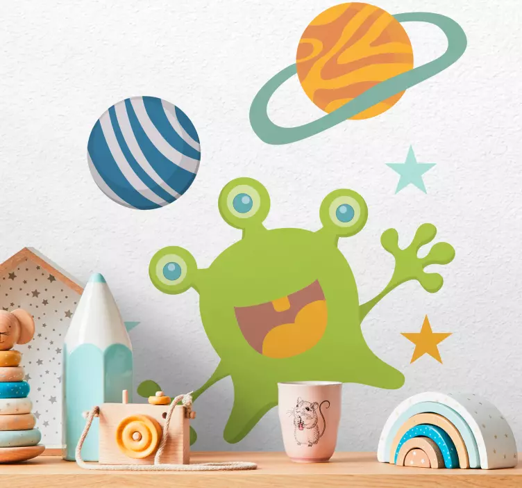 Wandtattoo Kinderzimmer glücklicher außerirdischer charakter - TenStickers