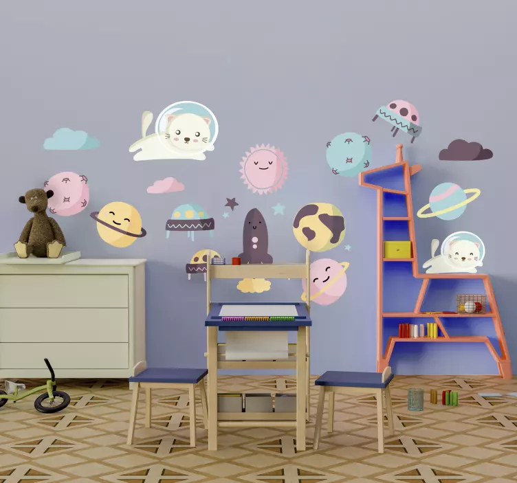 Wandtattoo Kinderzimmer süße weltraumkreaturen - TenStickers