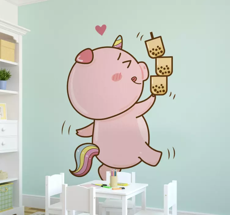 Wandtattoo kinderzimmer verspieltes einhorn-design - TenStickers