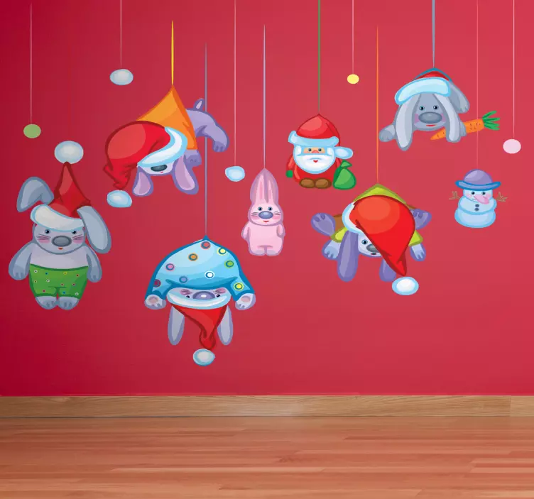 Wandtattoo Kuscheltiere Weihnachten - TenStickers