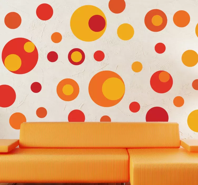 Wandtattoo orangene Kreise - TenStickers