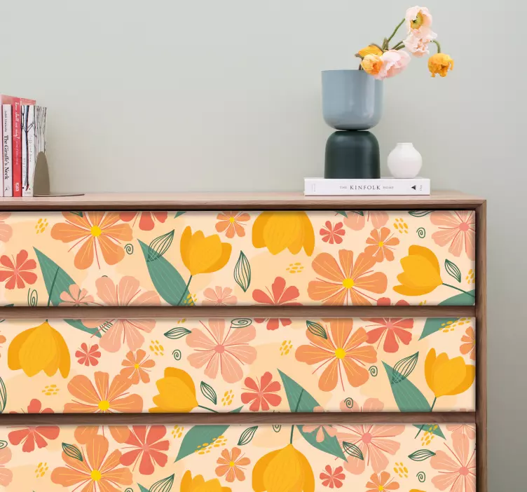 Möbelfolie mit botanischem strukturfinish - TenStickers