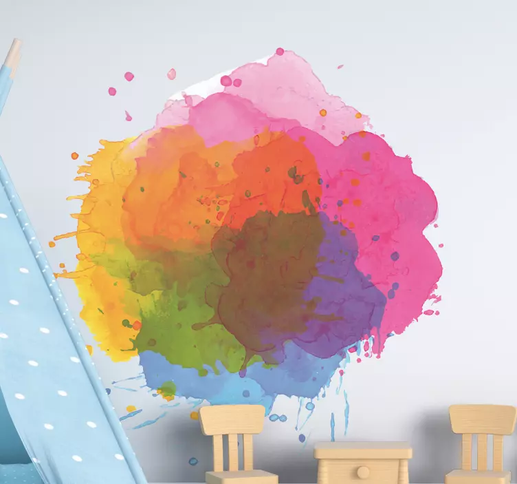 Wandtattoo ornament bunte spritzkunst - TenStickers