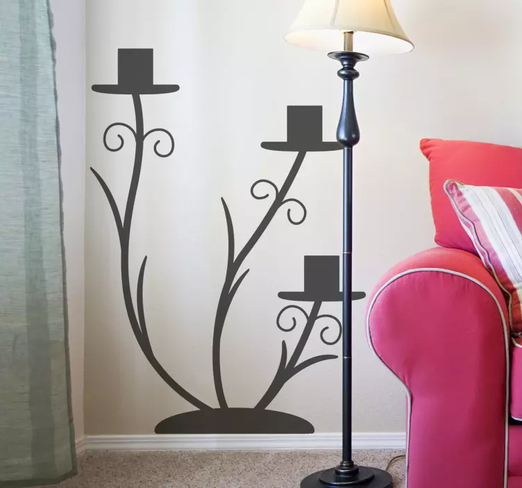 Wandtattoo Ornament elegante florale silhouette - TenStickers