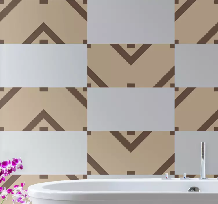 Fliesenaufkleber geometrische beige motive - TenStickers