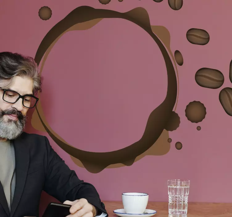 Wandtattoo Ornament kaffeeflecken-design - TenStickers