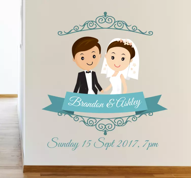 Wandtattoo personalisiert Hochzeitspaar - TenStickers