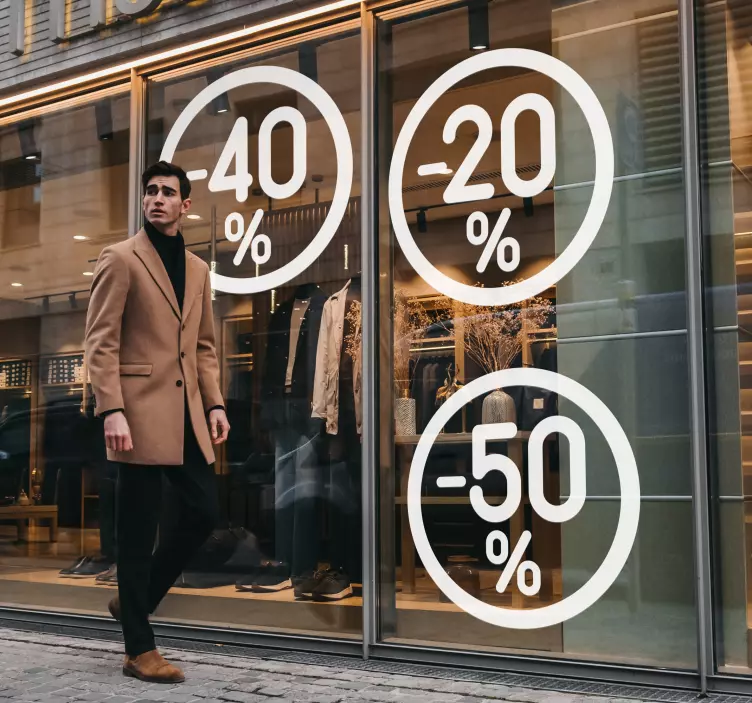 Wandtattoo Rabatt Kreise Schaufenster - TenStickers