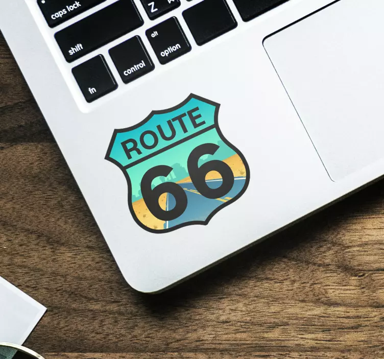 Wandtattoo Reise Route 66 Laptop - TenStickers