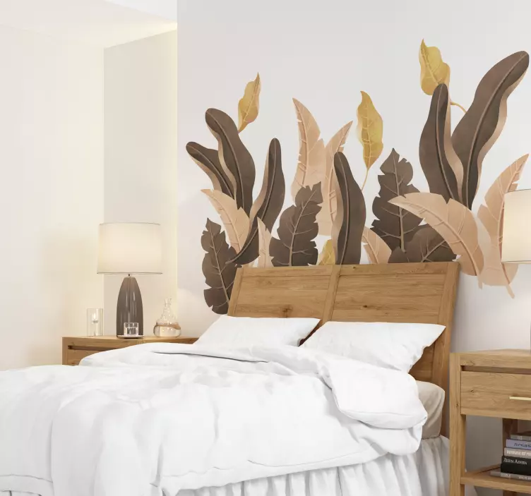 Wandtattoo Schlafzimmer beige Pflanzen - TenStickers