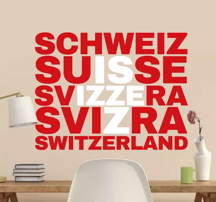 Wandtattoo Schweiz Buchstaben Flagge - TenStickers