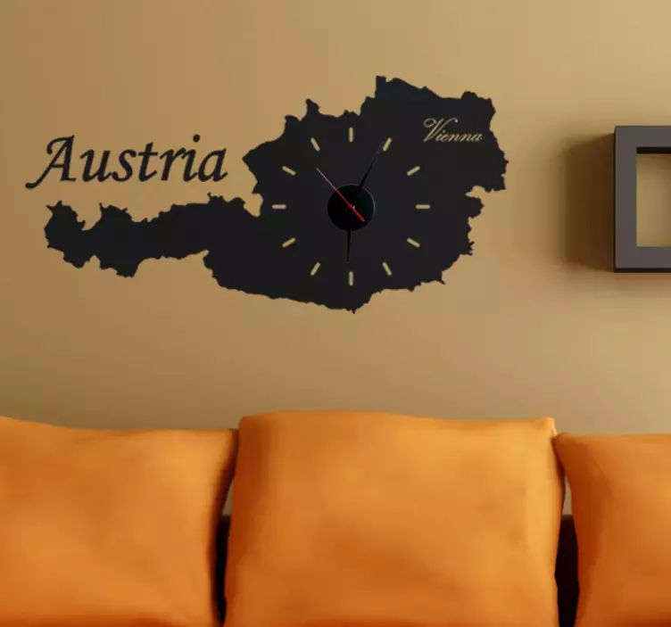 Wandtattoo Silouhette Österreich Wanduhr - TenStickers