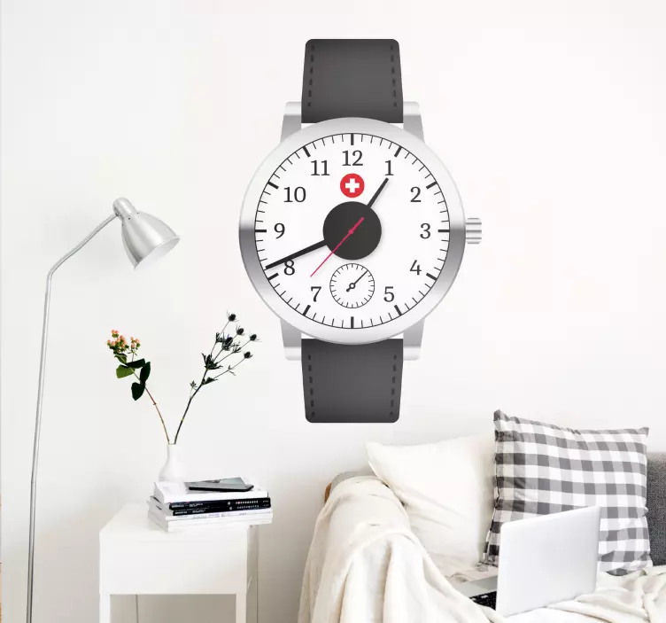 Wandtattoo Uhr Armbanduhr im Schweizdesign - TenStickers
