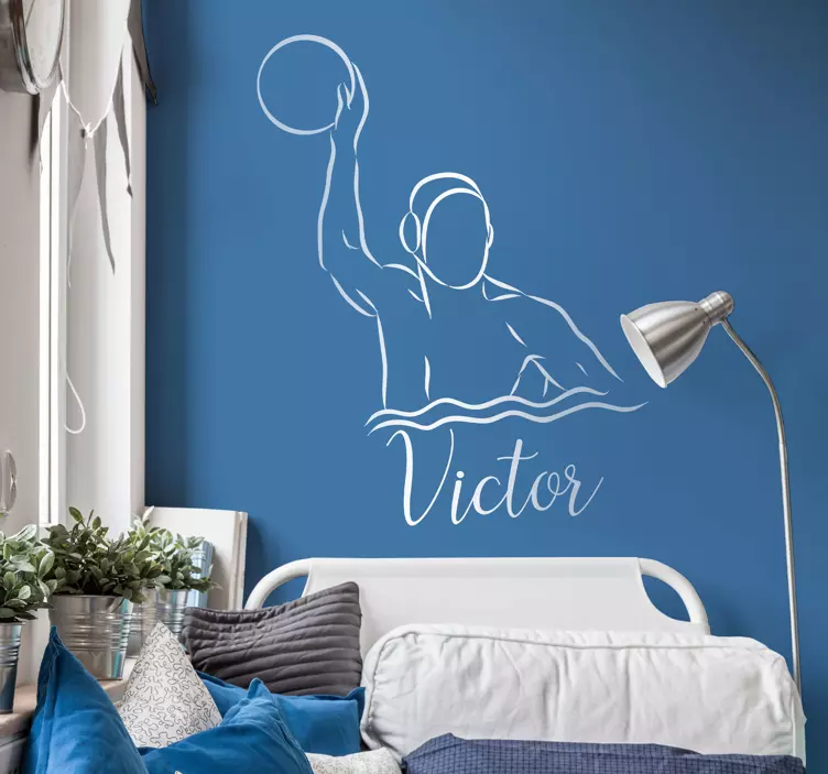 Wandtattoo Wasserpolo personalisierter Name - TenStickers