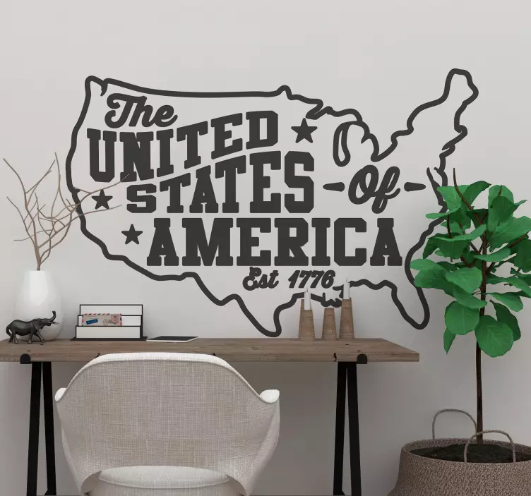 Wandtattoo Welt vereinigte staaten von amerika - TenStickers