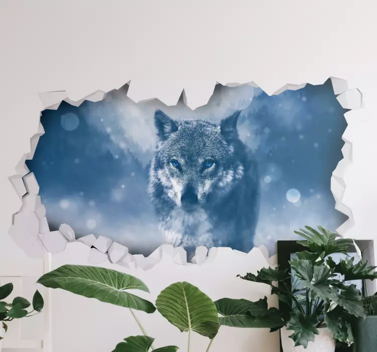 Aufkleber für die Wand Wolf im schnee - TenStickers