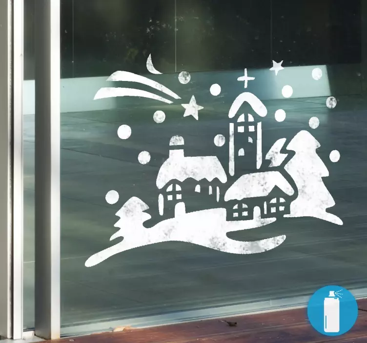 Weihnachtliches Dorf Sticker Spray - TenStickers