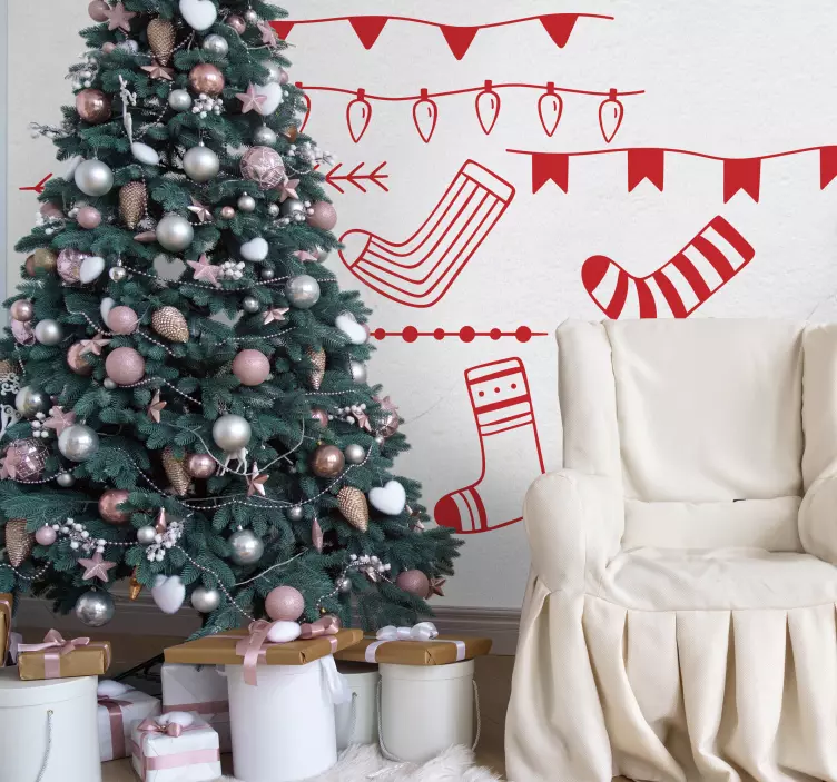 Weihnachtssticker festliche feiertagsmuster - TenStickers