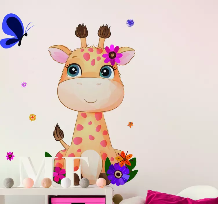 Wildes Afrika für Kinder Giraffe Mädchen Tier Aufkleber - TenStickers