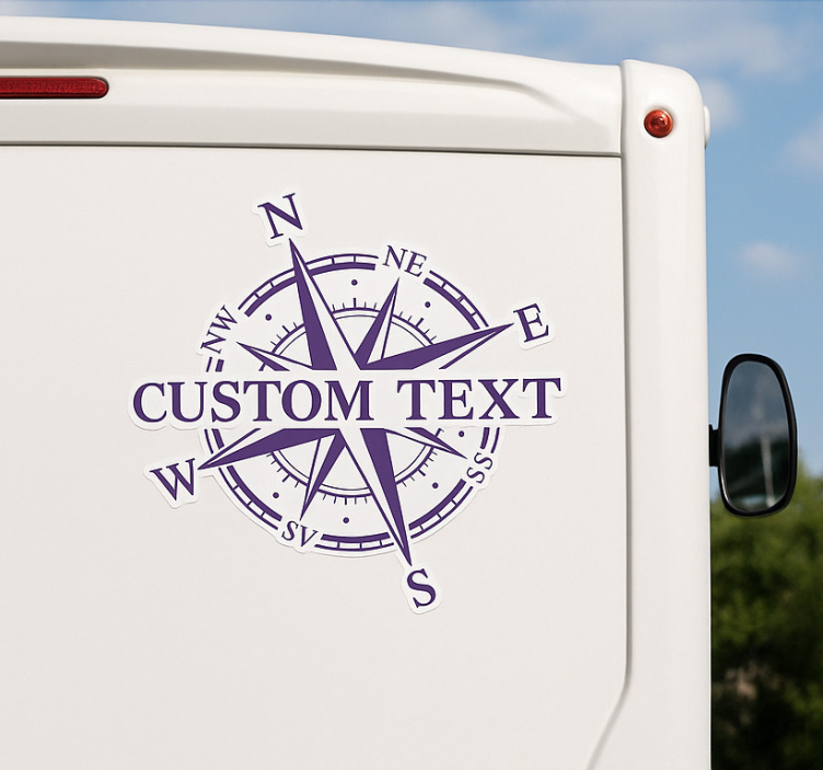 Wohnmobil Aufkleber custom text kompass - TenStickers