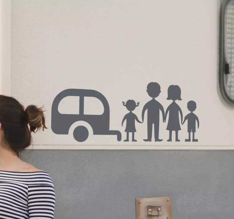 Wohnmobil Aufkleber Familie Silhouette - TenStickers