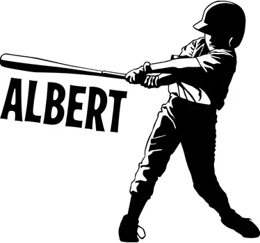 Wandsticker Baseball personalisiert - TenStickers