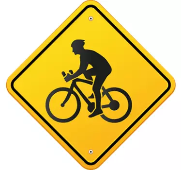 Wandtattoo Achtung Fahrradfahrer - TenStickers