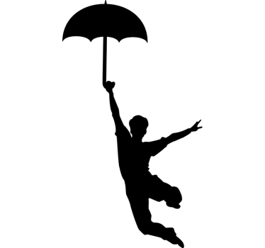 Wandtattoo Junge am Regenschirm - TenStickers
