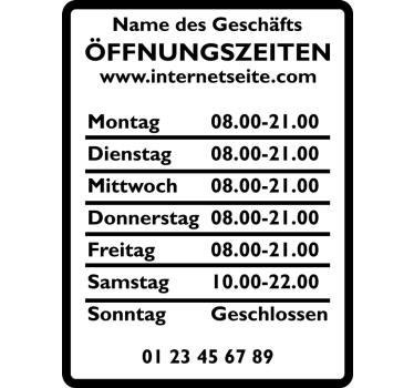 Rabatt Aufkleber Öffnungszeiten schaufenster - TenStickers
