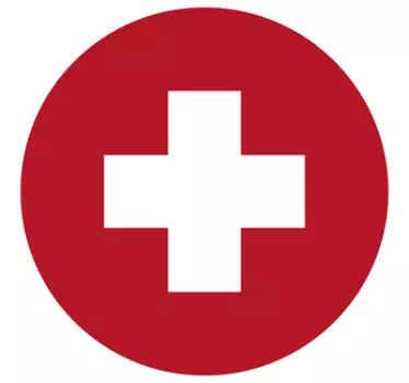 Schweizer Flagge rund Autoaufkleber - TenStickers