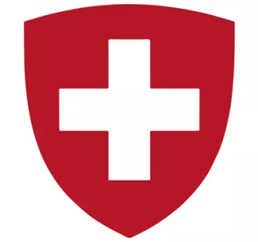 Schweizer Flagge in Wappenform Autoaufkleber - TenStickers