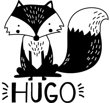 Wandtattoo Kinderzimmer personalisierbarer Fuchs - TenStickers