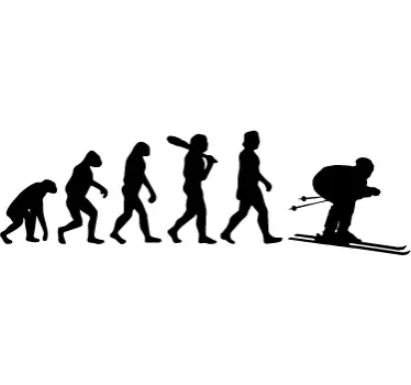 Wandtattoo Extremsport entwicklung der ski-silhouette - TenStickers