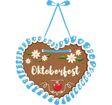 Sticker Oktoberfest thematisches herz, das grüßt - TenStickers