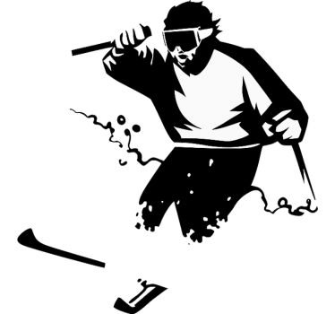 Wandtattoo Extremsport freerider tief im schnee - TenStickers