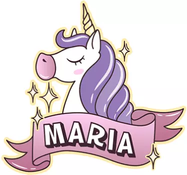 Wandtattoo personalisierbares Einhorn - TenStickers