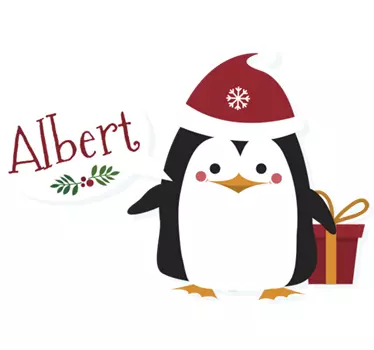 Wandtattoo personalisierbarer Pinguin - TenStickers
