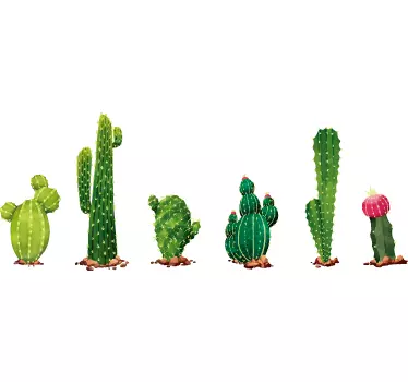 Wandtattoo Wohnzimmer Bordüre Kaktus - TenStickers