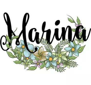 Blumen Namens kreativer Türaufkleber - TenStickers