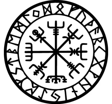 Wikinger Kompass Wandtattoo Wohnzimmer - TenStickers