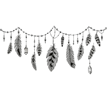 Wandtattoo Wohnzimmer böhmische boho-federn - TenStickers