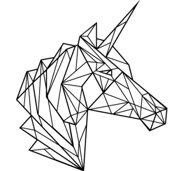 Wandtattoo geometrischer Einhornkopf - TenStickers