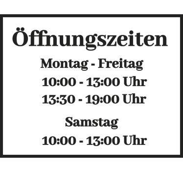 Schaufenster Folie einfache Öffnungszeiten - TenStickers