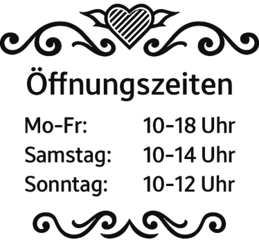 Schaufenster Folie Öffnungszeiten mit herz - TenStickers